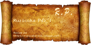Ruzicska Pál névjegykártya