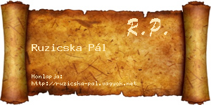 Ruzicska Pál névjegykártya