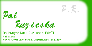 pal ruzicska business card